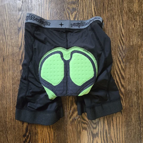 Troy Lee Designs Padded Cycling Chamois Liner Shorts Black Mens 28 Runs Small - Picture 3 of 8